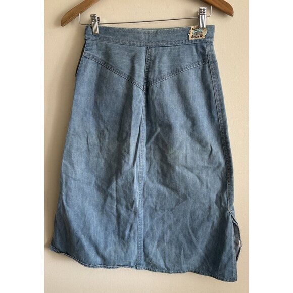 Vintage 70s Jean Denim Skirt Light Wash XS/26 Southern Cotton Co. Spain - Picture 1 of 16